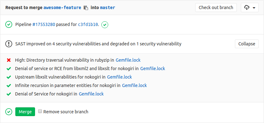 Gemnasium dependency checks