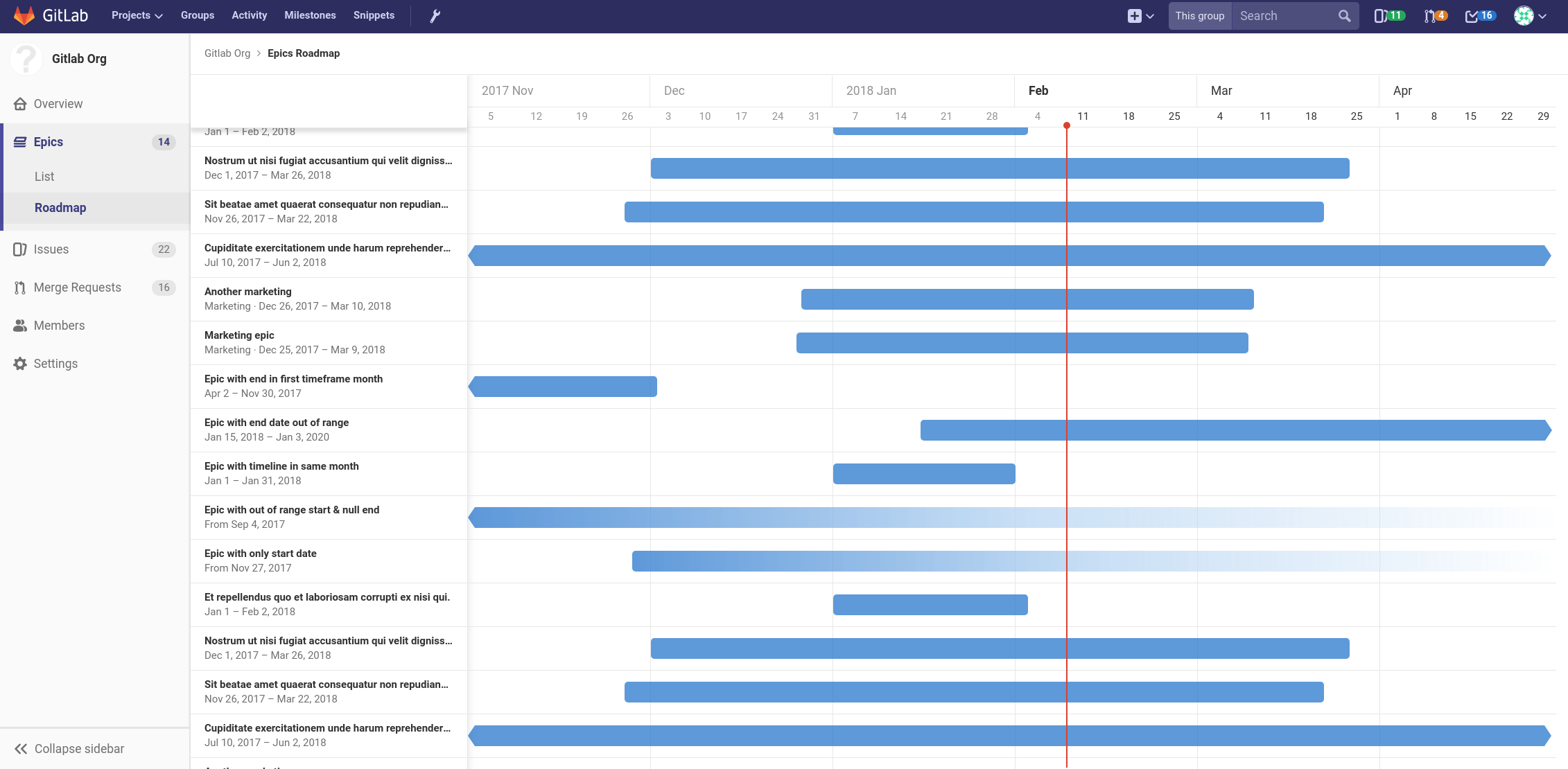 View Epics in roadmap