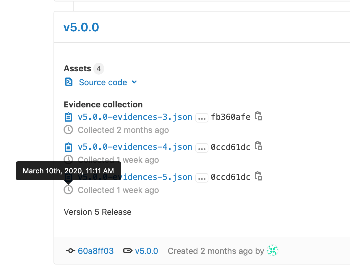 Compare Release Evidence over time