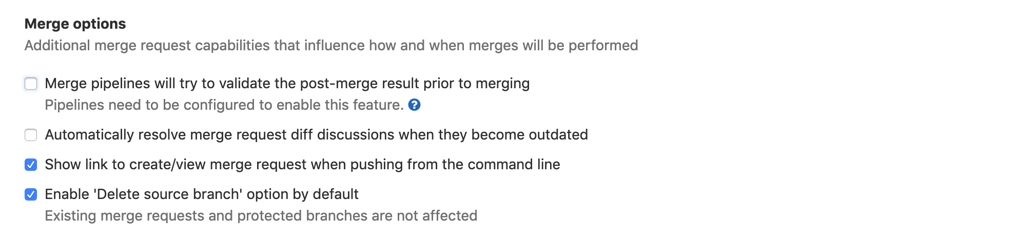 Delete source branch once merged