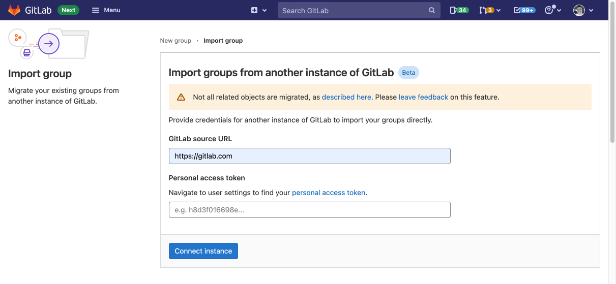 Group Migration achieves parity with group import/export