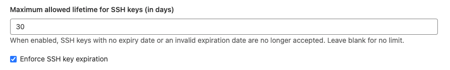 Set maximum SSH key lifetime