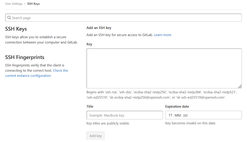 New links to SSH fingerprints