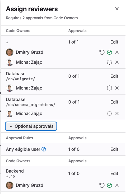 Enhanced merge request reviewer assignments