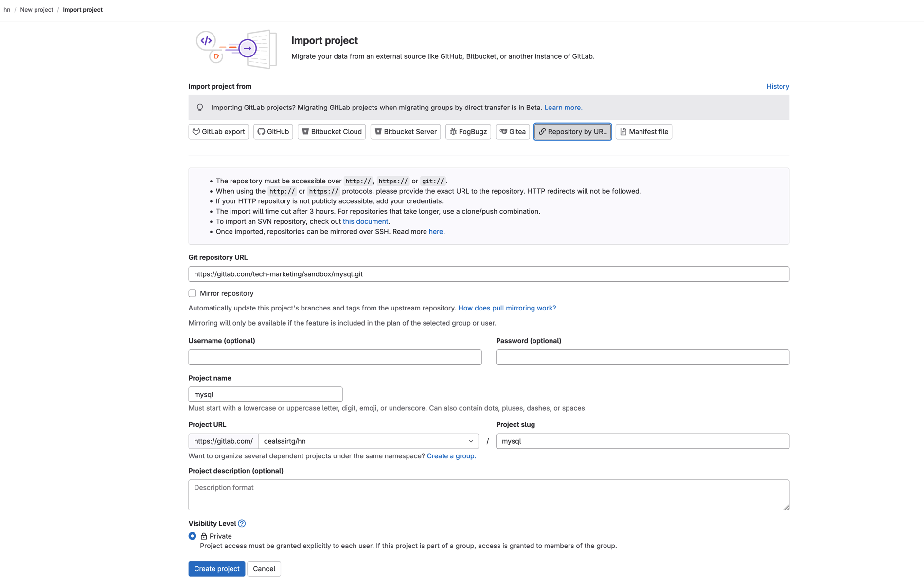 import-mysql-proj